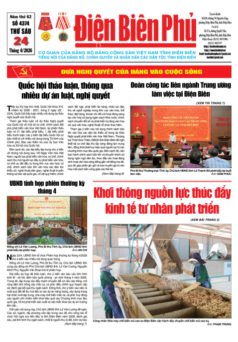 B&aacute;o thời sự Số b&aacute;o thứ s&aacute;u,ng&agrave;y 24 th&aacute;ng 4 năm 2026