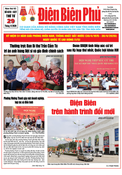 B&aacute;o thời sự Số b&aacute;o thứ tư,ng&agrave;y 29 th&aacute;ng 4 năm 2026