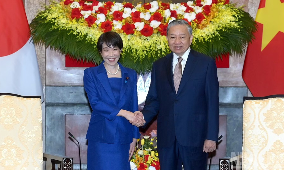 Tổng B&iacute; thư, Chủ tịch nước T&ocirc; L&acirc;m tiếp Thủ tướng Nhật Bản Takaichi Sanae