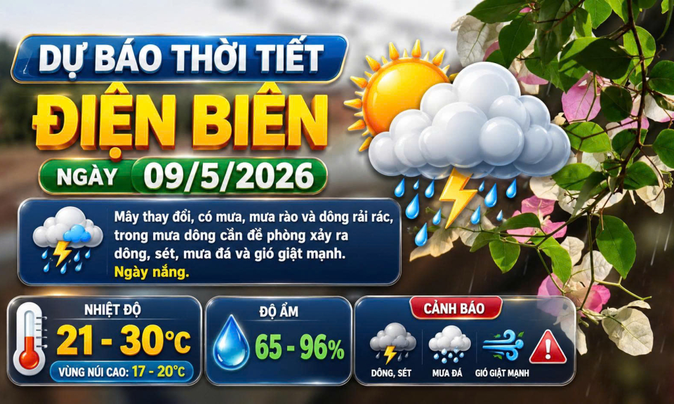 Bản tin Dự b&aacute;o thời tiết ng&agrave;y 9/5/2026