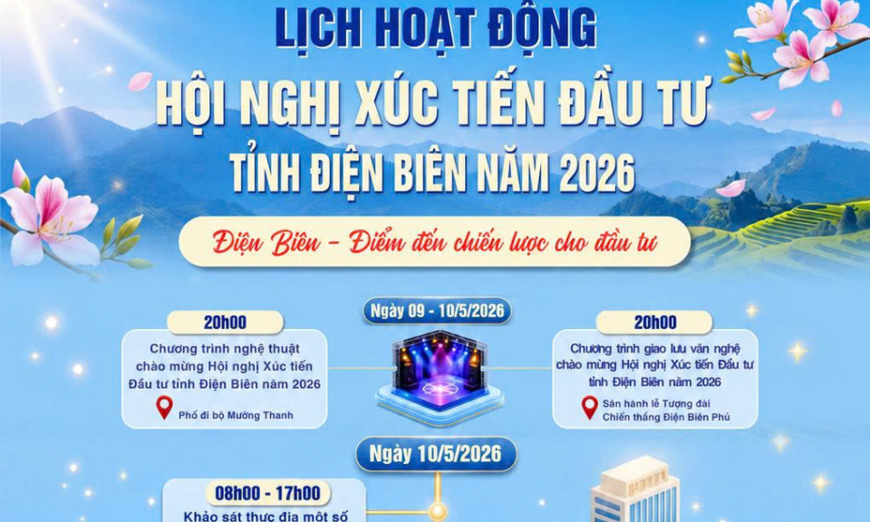 (Infographic) Lịch hoạt động Hội nghị x&uacute;c tiến đầu tư tỉnh Điện Bi&ecirc;n năm 2026