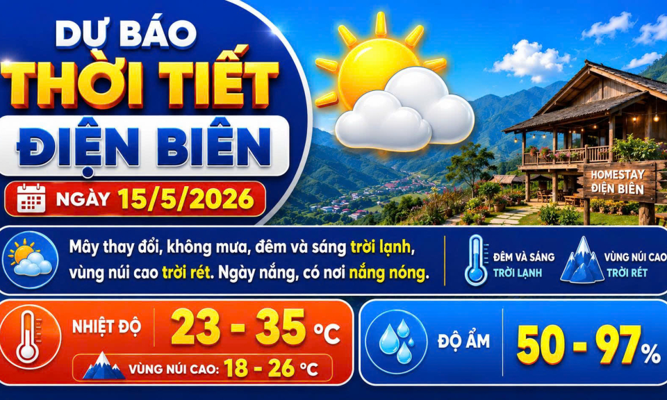 Bản tin Dự b&aacute;o thời tiết ng&agrave;y 15/5/2026