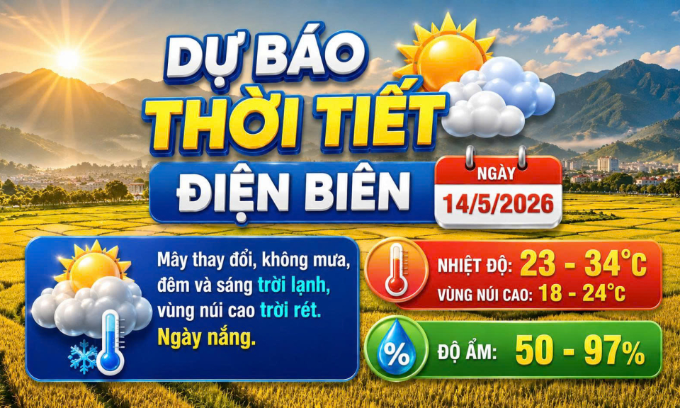 Bản tin Dự b&aacute;o thời tiết ng&agrave;y 14/5/2026