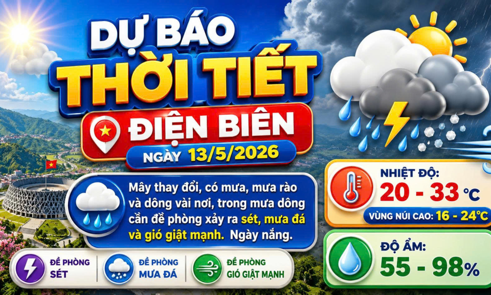Bản tin Dự b&aacute;o thời tiết ng&agrave;y 13/5/2026